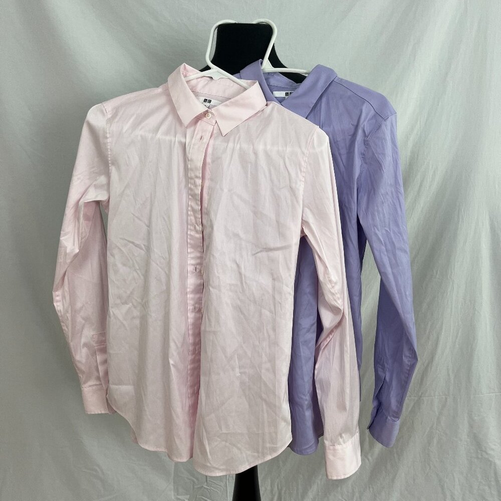 Uniqlo Bundle of 2 Button Down Collared Shirts Pink & Lavender Size S